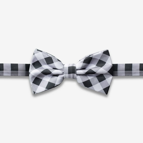 GoTie Men's Checkered Bowtie - Bowties Ready to Wear - Pretied Adjustable Ties for Short or Tall Men