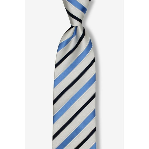 GoTie Navy Blue White Ties - Stain and Wrinkle Resistant Tie Fabric - Pretied Adjustable Ties for Men - Fits Short or Tall Men - Ties Ready to Wear in Seconds - Handmade Navy Men's Neckties - (Blue)