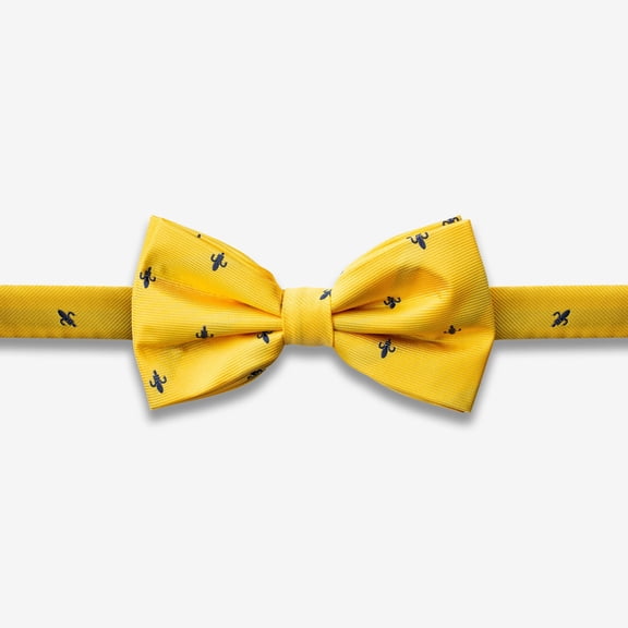 GoTie The Yellow Fleur-De-Lis BoTie Polyester Pretied Adjustable Mens Bowtie