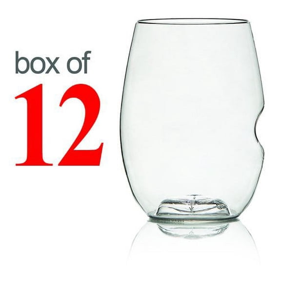 GoVino Wine Glass Flexible Shatterproof Recyclable, Set of 12