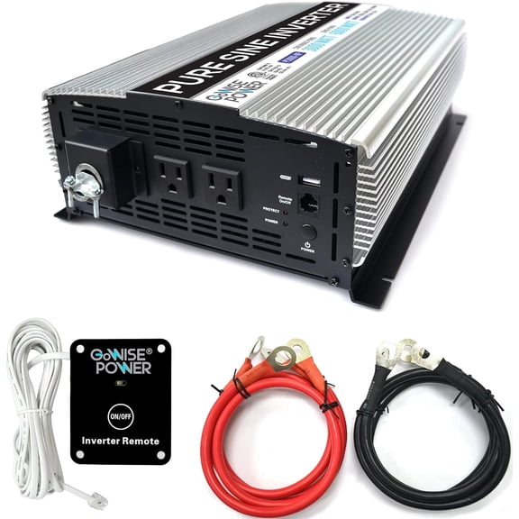 Go Power PS1006 3000W Pure Sine Wave Power Inverter/Hardwire Terminal, 1 Pack