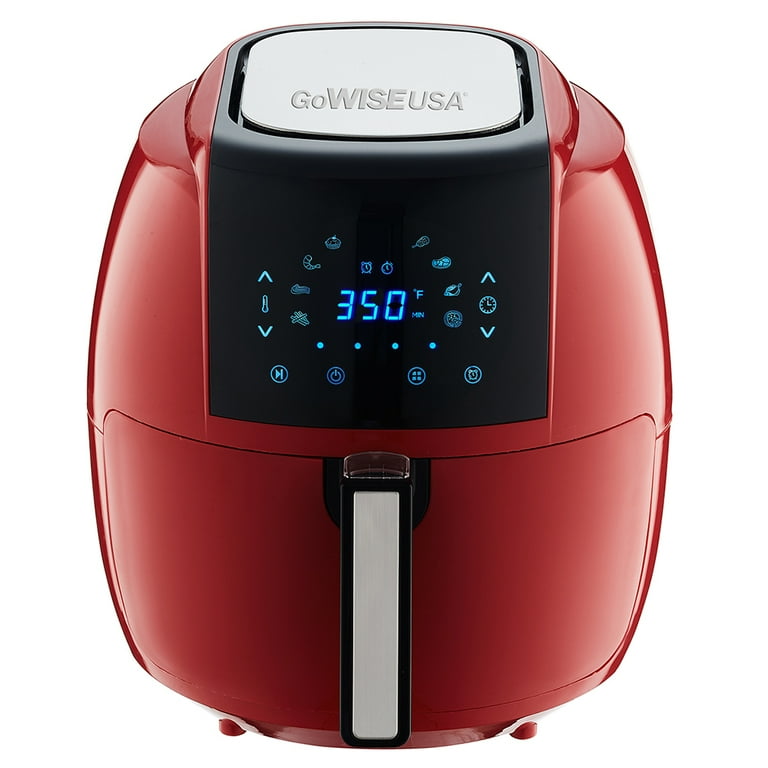 GoWISE USA 8-in-1 5.8 Qt. Chili Red Air Fryer with 6-Piece