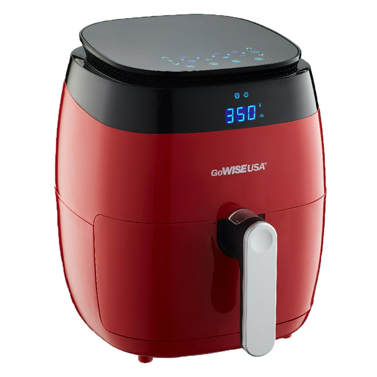 GoWISE USA 8-in-1 5.8 Qt. Chili Red Air Fryer with 6-Piece