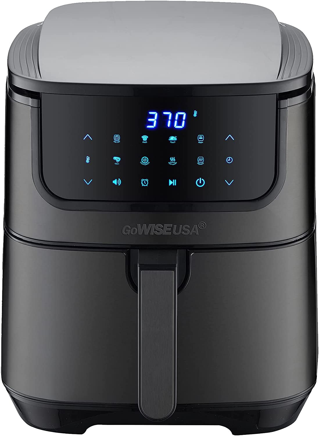 GoWISE USA 7Quart Air Fryer & Dehydrator MAX STEEL XL with Touchscreen Display with Stackable
