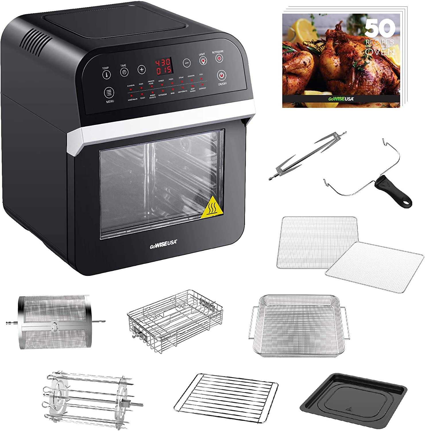 GoWISE USA GW44800O Deluxe 12.7Quarts 15in1 Electric Air Fryer Oven