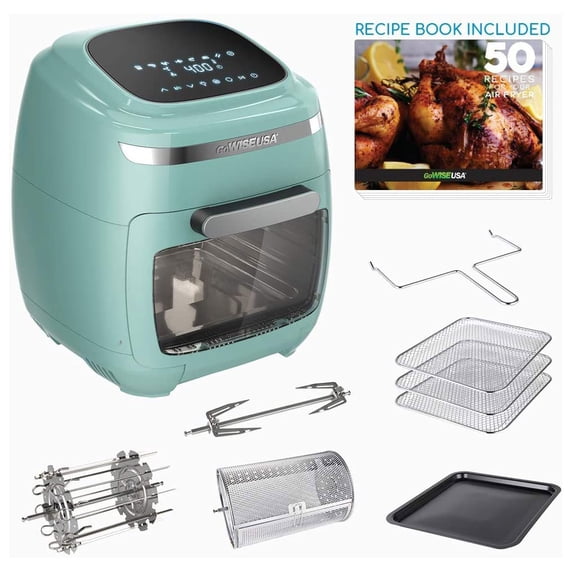 GoWISE Vibe 11.6-Quart Air Fryer Toaster Oven w/ Rotisserie & Dehydrator, Mint