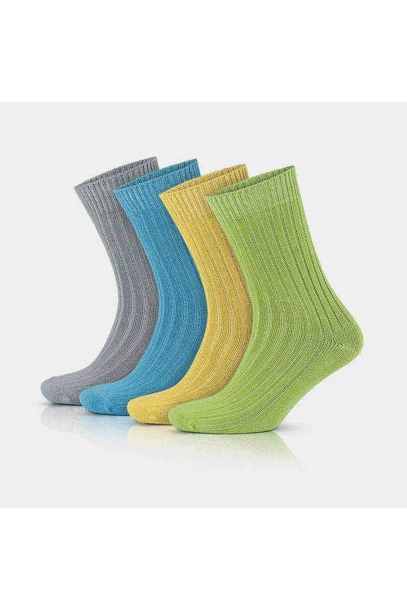 97% Cotton Socks for Men and Women | Colorful Crew Socks | 4 Pairs | Model: 3014