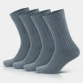 thumbnail image 1 of GoWith 97% Cotton Socks for Men and Women | Gray Crew Socks | 4 Pairs | Model: 3012, 1 of 19
