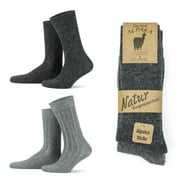 GOWITH Alpaca Wool Socks For Men and Women | Cozy Warm Crew Socks | 2 Pairs | Model: 3095