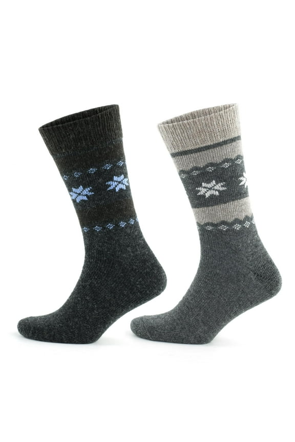 Alpaca Wool Socks For Men and Women | Cozy Warm Crew Socks | 2 Pairs | Model: 3097