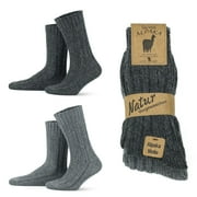 GOWITH Alpaca Wool Socks For Men and Women | Extra Thick Warm Crew Socks | 2 Pairs | Model: 3094