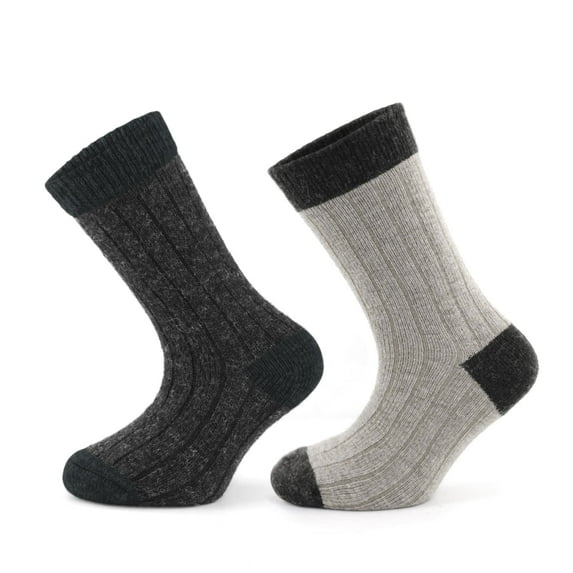 GoWith Alpaca Wool Socks for Kids | Brown Wool Socks for Toddlers | 2 Pairs |Model:1096