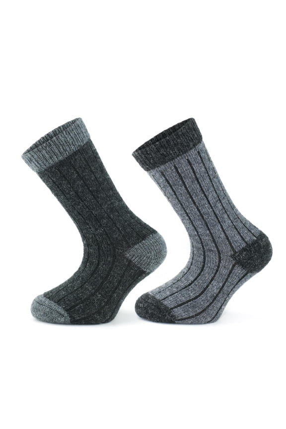 Alpaca Wool Socks for Kids | Gray Wool Socks for Toddlers | 2 Pairs |Model:1096