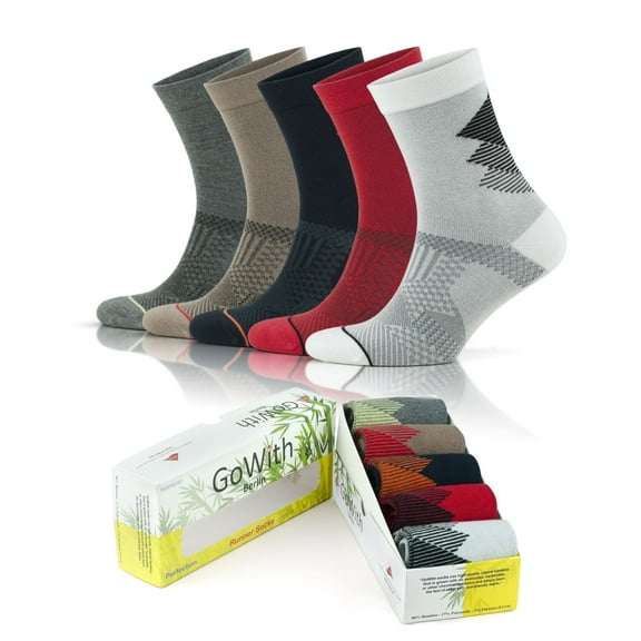 GoWith Bamboo Thin Dress Socks | Seamless Colorful Quarter Socks | 5 Pairs | Model: 3209