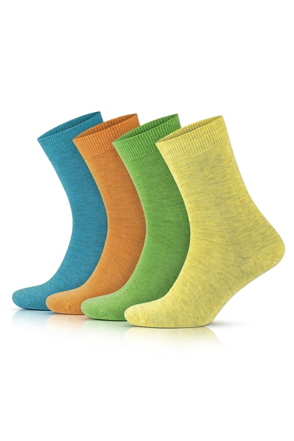 Colorful Cotton Socks for Women | Thin Linen Crew Socks for Summer | 4 Pairs | Model: 2023