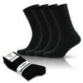 thumbnail image 1 of GoWith Cotton Black Diabetic Socks For Men | Seamless Thin Crew Socks | 4 Pairs | Model: 3039, 1 of 8