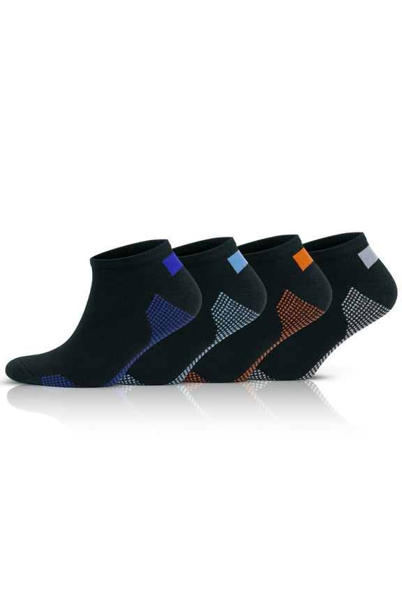 Cotton Black Low Cut Socks For Men | 4 Pairs | Model: 3110