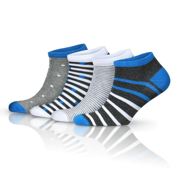 GoWith Cotton Striped Ankle Socks For Women | 4 Pairs | Model: 2183