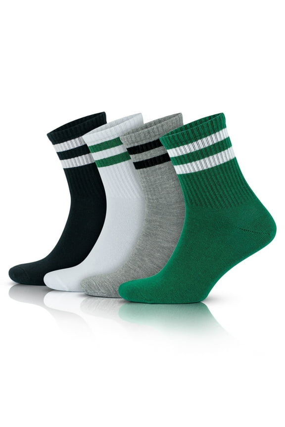 Cotton Striped Socks For Men | Thin Summer Retro Socks | 4 Pairs | Model: 3501