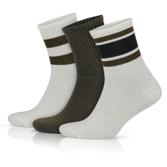 GoWith Cotton Striped Socks For Men | Thin Summer Retro Socks | 3 Pairs | Model: 3501