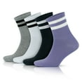 thumbnail image 1 of GoWith Cotton Striped Socks For Women | Thin Summer Socks | 4 Pairs | Model: 2501, 1 of 19