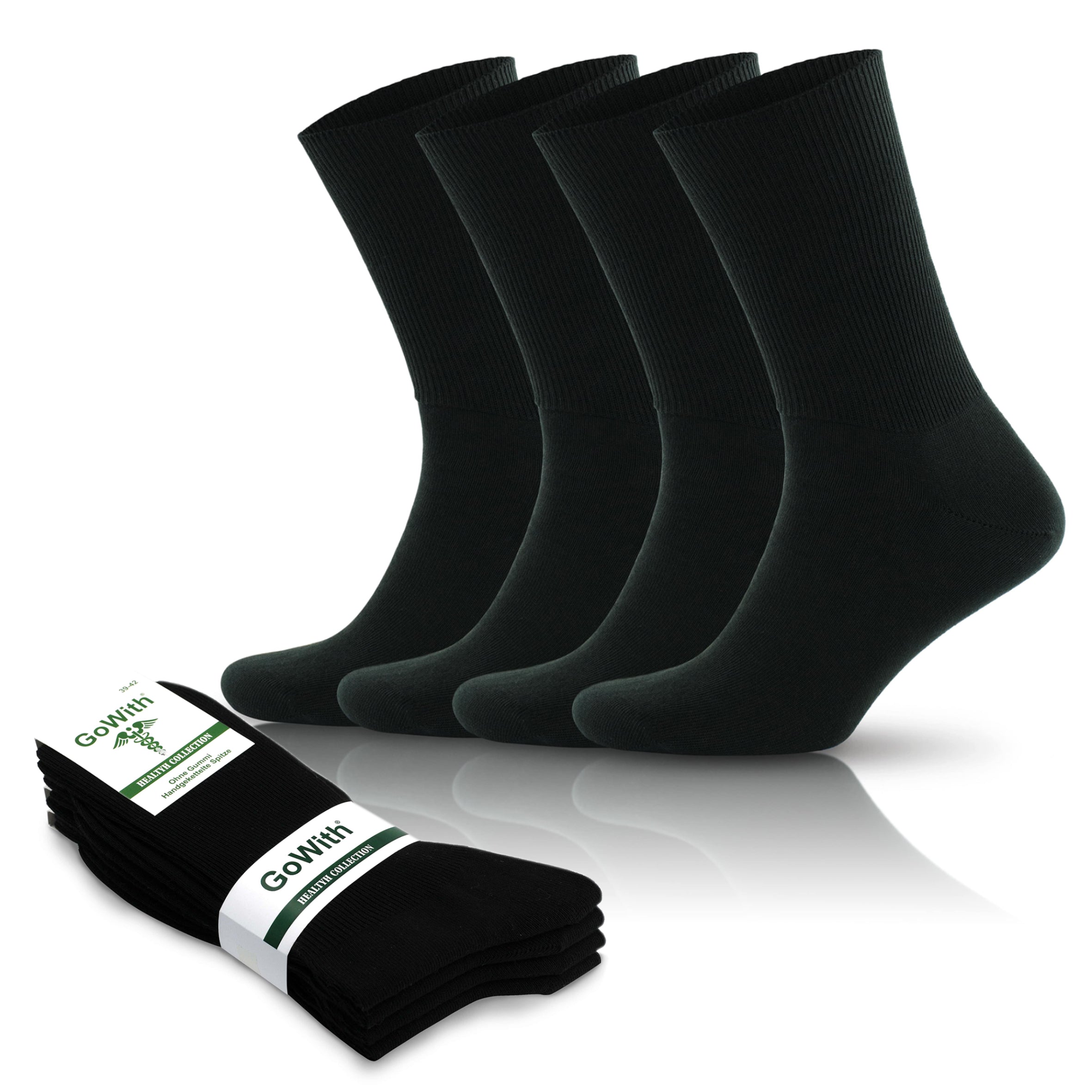 Diabetic Socks Men's & Women Crew Style Physicians Approved Socks, 9 Pairs, (Black, 911