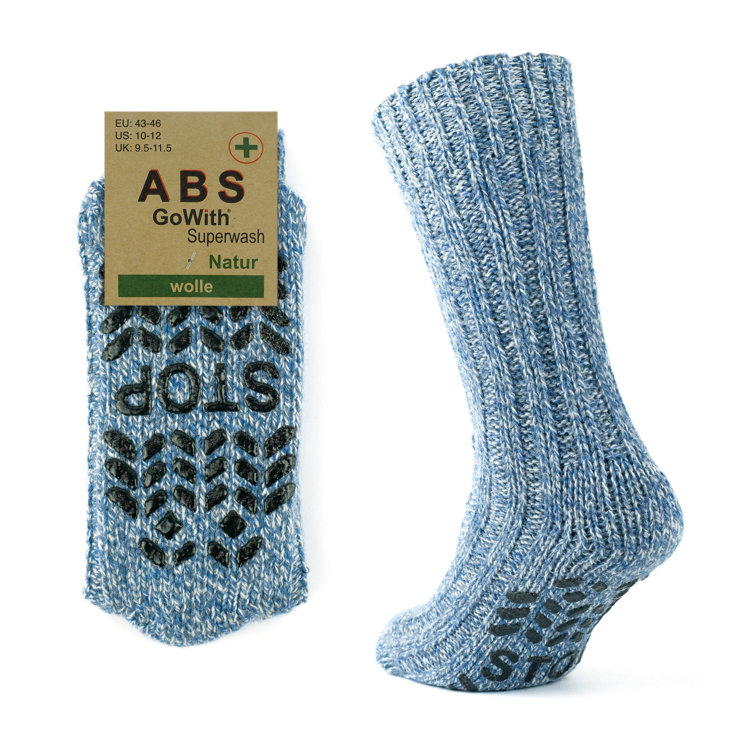 GoWith Men's Merino Wool NoSlip Comfy Grip Socks 1 Pair Model