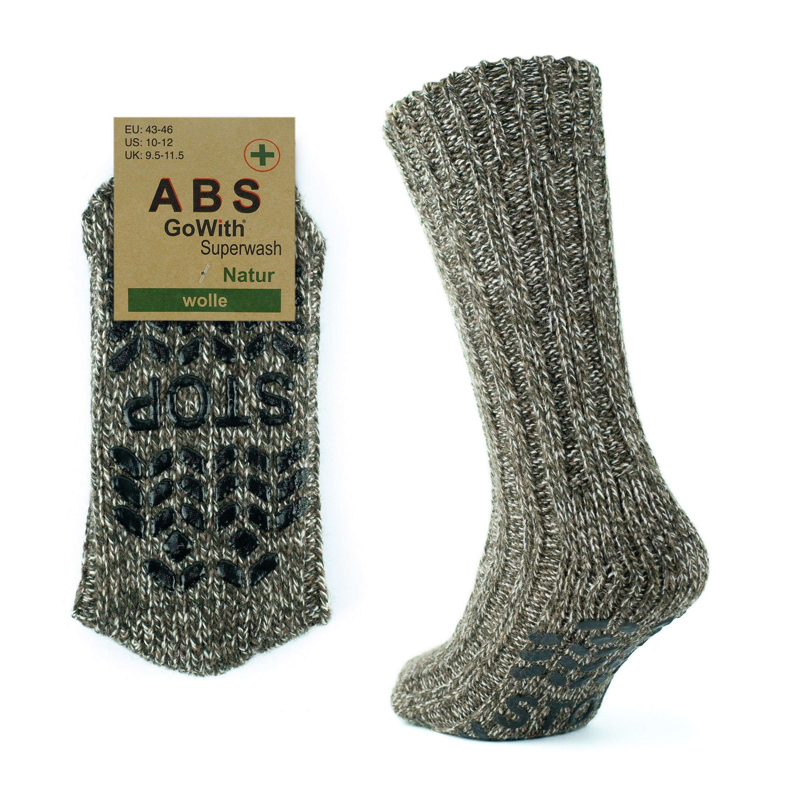 GoWith Men's Merino Wool NoSlip Comfy Grip Socks 1 Pair Model