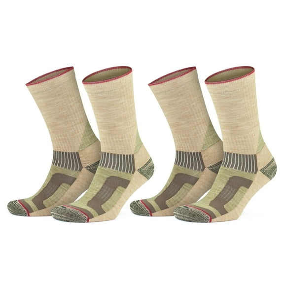 GoWith Merino Wool Cushioned Hiking Crew Socks | Lightweight Walking Socks | 2 Pairs | Model: 3592