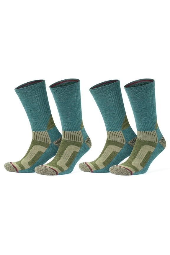 Merino Wool Cushioned Hiking Crew Socks | Lightweight Walking Socks | 2 Pairs | Model: 3592