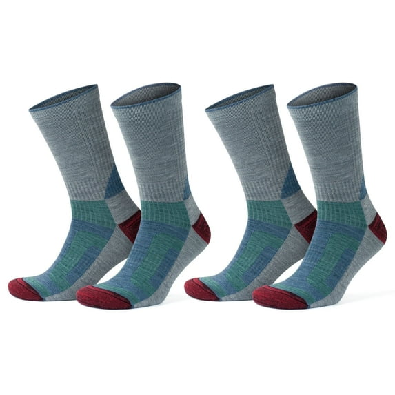 GoWith Merino Wool Cushioned Hiking Crew Socks | Lightweight Walking Socks | 2 Pairs | Model: 3592