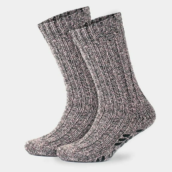 GoWith Merino Wool Grip Socks For Men | Pink No-Slip Socks | 2 Pairs | Model: 6043