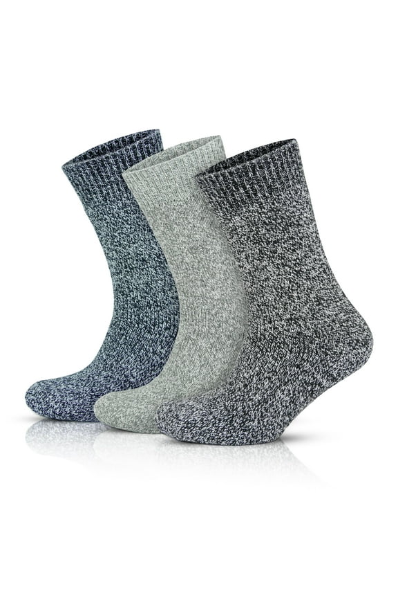 Merino Wool Socks For Men | Thermal Warm Thick Crew Socks | 3 Pairs | Model: 6038
