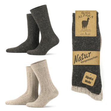 GoWith 2 Paia Di Calzini Vintage In Lana Di Alpaca, Da Donna