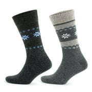 GoWith Unisex Alpaca Wool Thermal Warm Cozy Crew Socks | 2 Pairs | Model: 3097