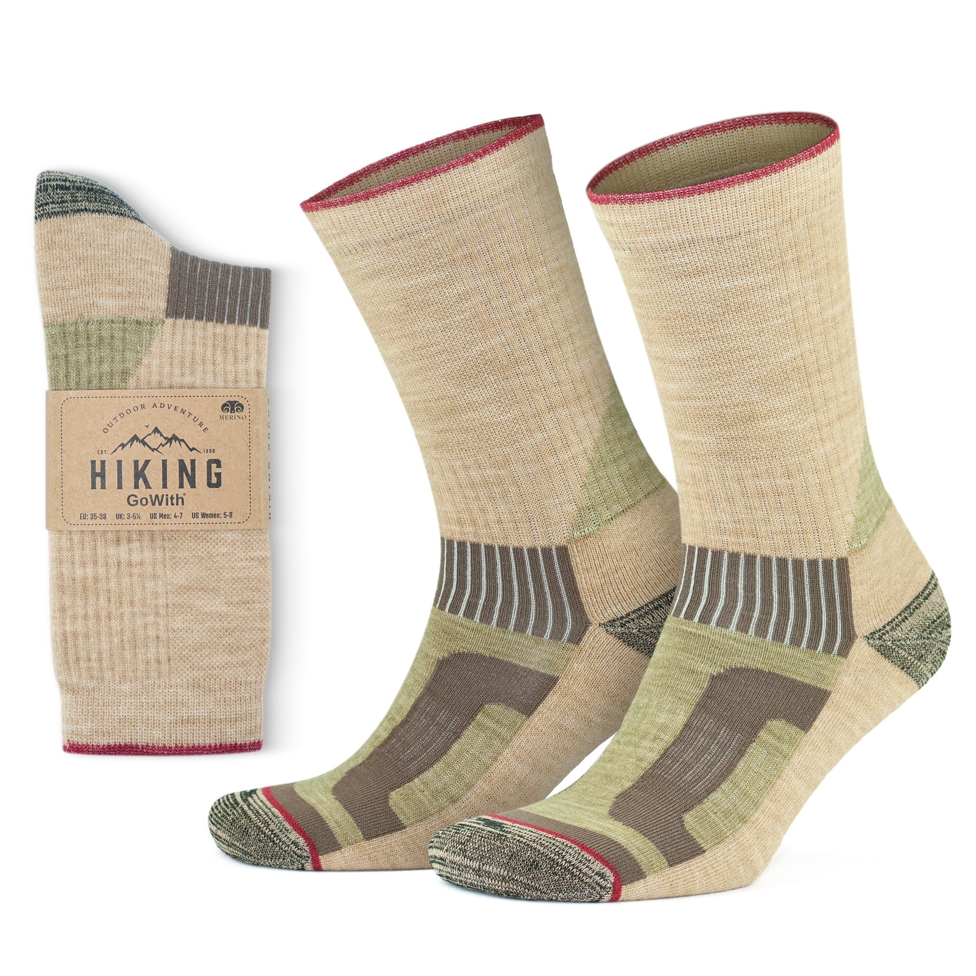Men's Merino Wool Blend Socks - Thermal, Cushioned For Walking & Work, Size 6-11 (Grey)