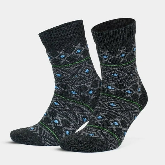 GoWith Women's Alpaca Wool Crew Vintage Socks with Nordic Pattern | 2 Pairs | Model: 2057