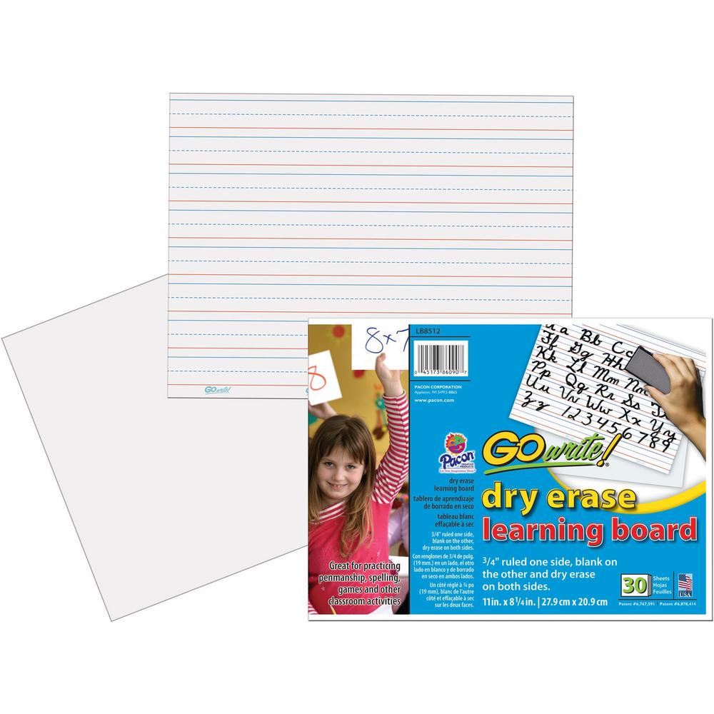GoWrite! Dry Erase Learning Board Dryerase, TwoSided, 3/4" Rule