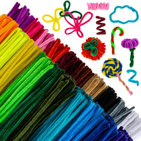 GoXteam 1000pcs 20Colors, Pipe Cleaners, Chenille Stems, Pipe Cleaners For Crafts, Pipe Cleaner Crafts, Art And Craft Supplies
