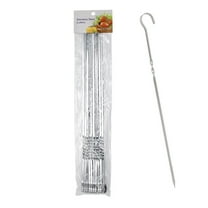 GoXteam 15" Stainless Steel Long BBQ Barbecue Skewers, Flat Metal Kebob Sticks Wide Reusable Grilling Skewers for Meat Chicken, Set of 12pcs