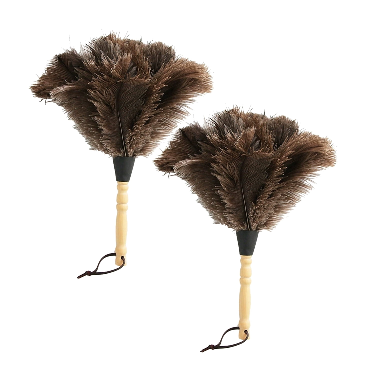 2-Pack Retractable Ostrich Feather Dusters – Extendable Handle For High & Low Dusting, Soft Feathers For Keyboard, Shelves, Car, Home