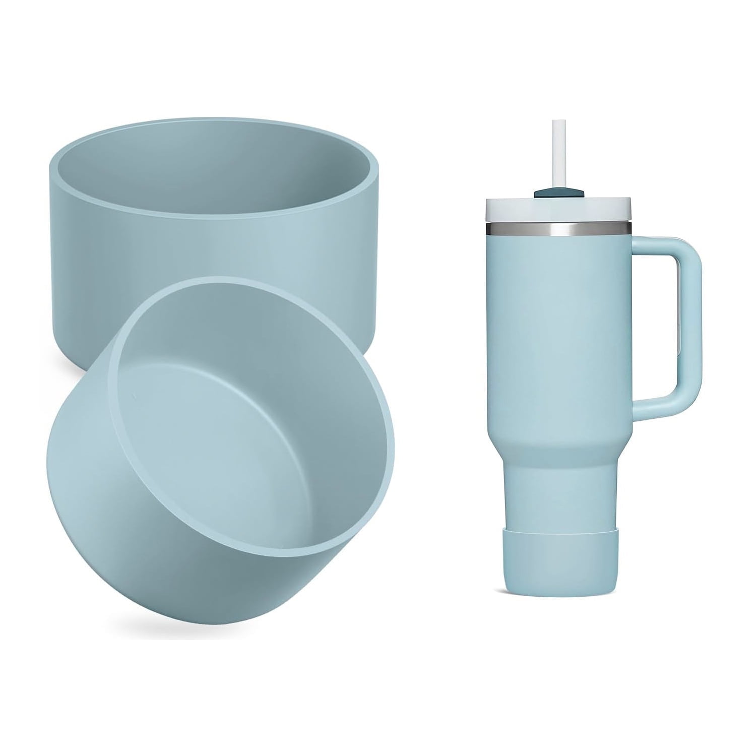 SEVENKA 2-Pack Silicone Boots For Stanley Cups - Cute Kitty & Bunny Design, Fits 30oz & 40oz Tumblers, Protector Sleeve