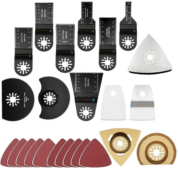 GoXteam 24PCS Universal Wood Metal Oscillating Multitool Quick Release Saw Blades Fit for Porter Cable Black & Decker Rockwell Ridgid Ryobi Milwaukee Chicago Craftsman