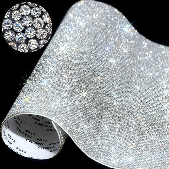 GoXteam 29160 Pieces Bling Rhinestone Sheet Crystal Self-Adhesive Rhinestone Diamond Sticker 9.4 x 7.9 Inch for DIY Home Car Arts Craft Event Decoration (Silver)