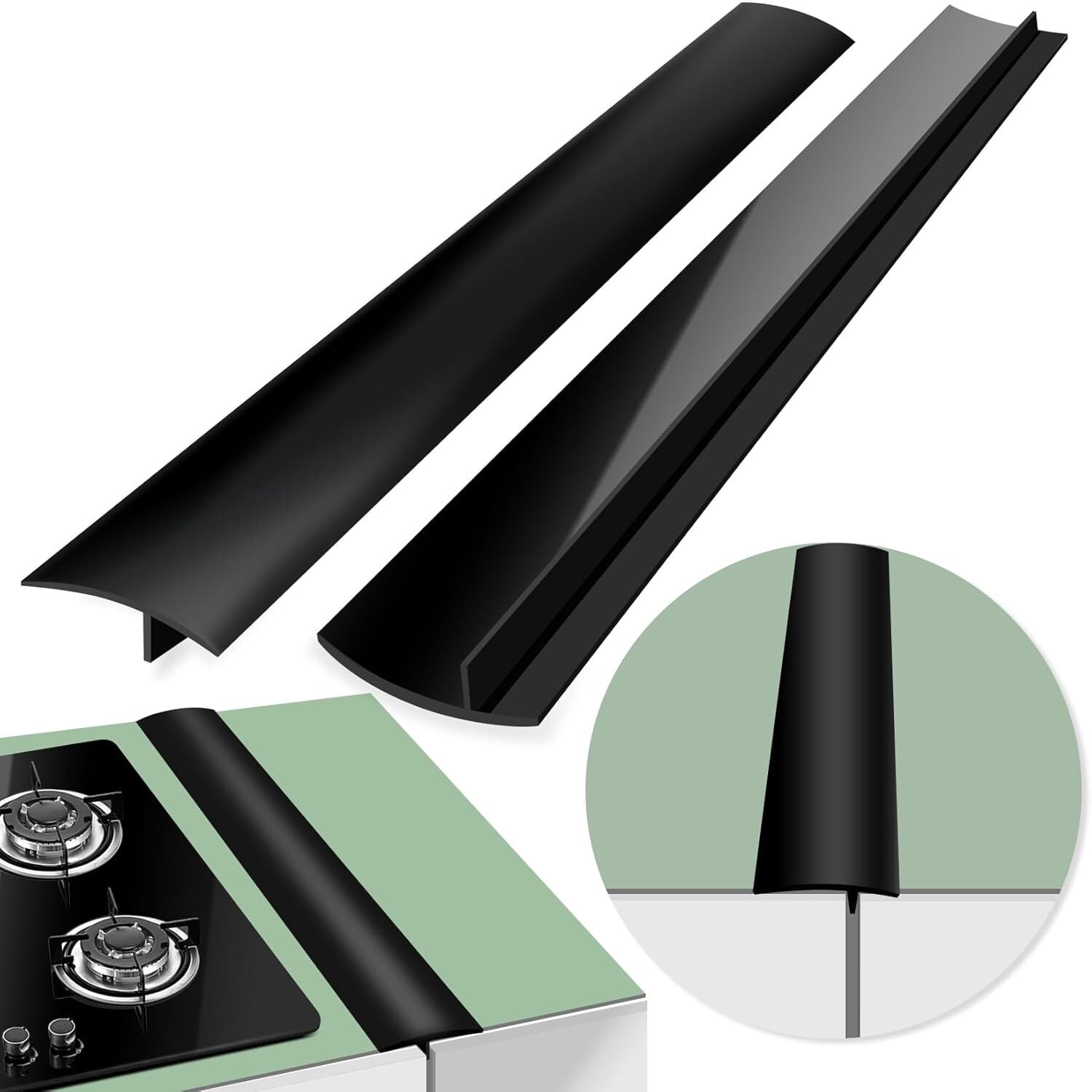 GoXteam 2Pack Silicone Stove Gap Covers, Heat Resistant Oven Gap Filler ...