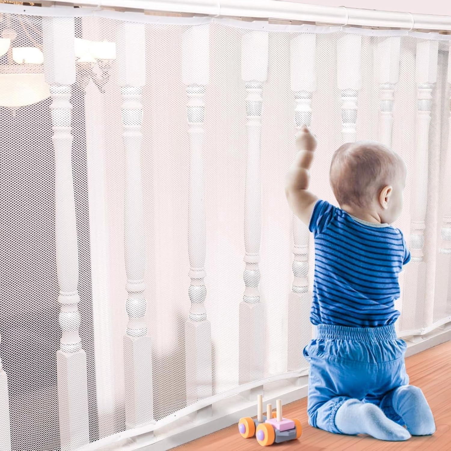 GoXteam 3 x 15 ft Balcony Safety Net, Banister Guard for Pets, Kids