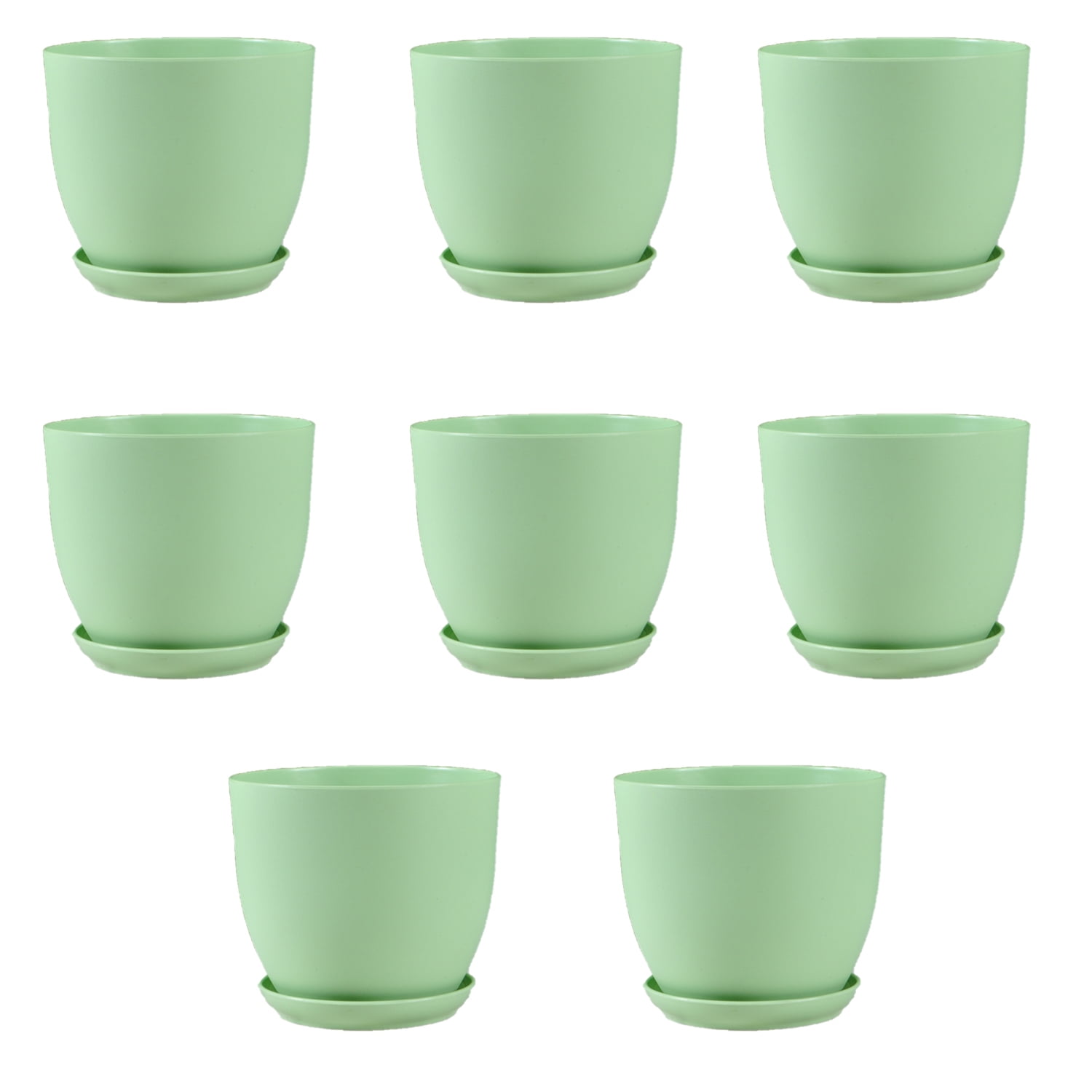 GoXteam 4 Inch Plastic Plant Pots with Connected Saucer, Pots for ...