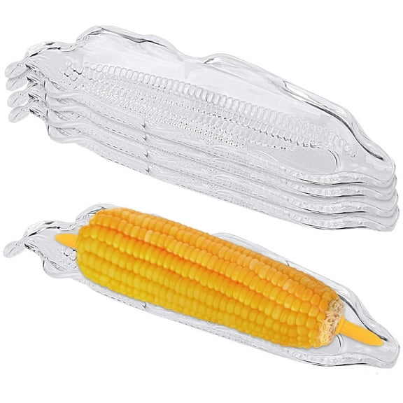 FASTBIRD 4 Pack Corn Trays, Plastic Corn Dishes for Cob, Barbecue Service Tray Set