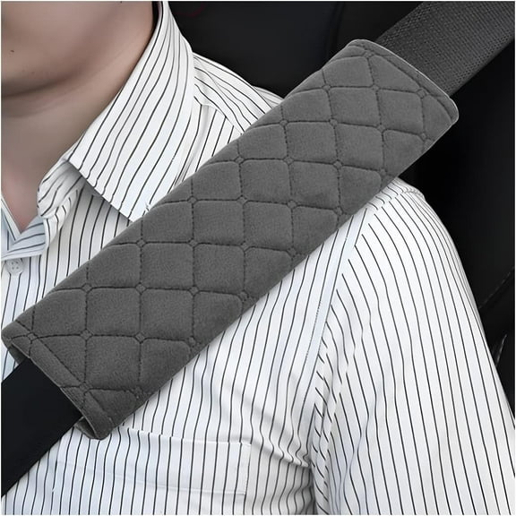 GoXteam 4 Pack Gray Seat Belt Cover Extra Long Seat Belt Pads for Car Seatbelt Protector Soft Comfort Safe Belt Shoulder Strap Covers Harness Pads Helps Protect Your Neck and Shoulder