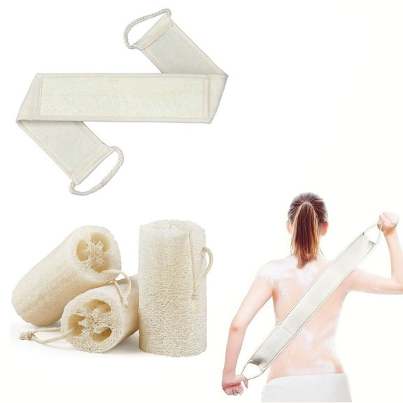 GoXteam 4 pack Natural Loofah Body Scrubber Sponge, Organic Luffa for Exfoliating & Smooth Skin Cleansing, Ideal for Men & Women, Spa & Shower Use